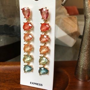 Express rainbow drop earrings